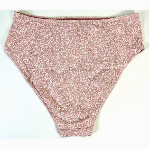 Andie Swim 90s High Waisted Cheeky Swimsuit Bikini Bottom Rose Pink Eco Nylon XL - Picture 2 of 8